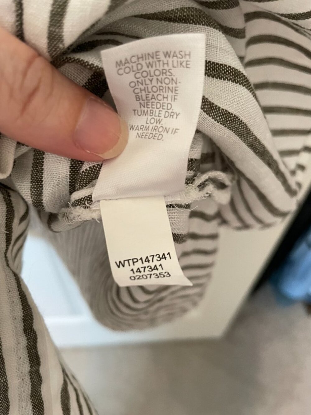 J. JILL LOVE LINEN XL Striped Button Down Long Sleeve Grey & White - Picture 8 of 10